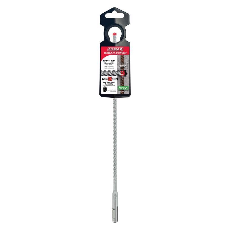 Diablo Rebar Demon 1/4 in. X 12 in. L Carbide Hammer Drill Bit SDS-Plus Shank