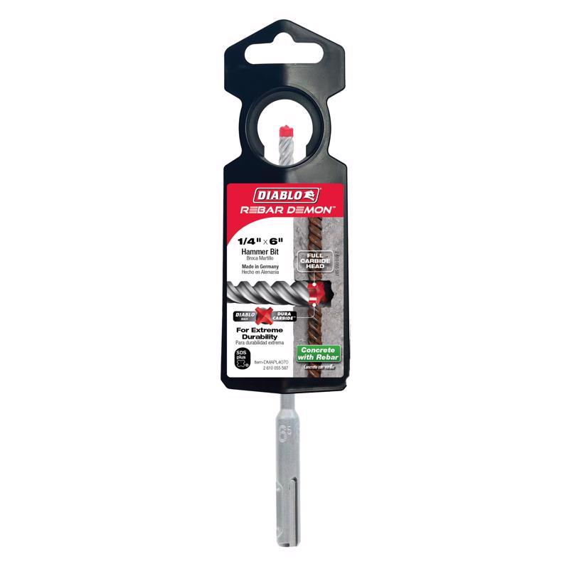 Diablo Rebar Demon 1/4 in. X 6 in. L Carbide Hammer Drill Bit SDS-Plus Shank