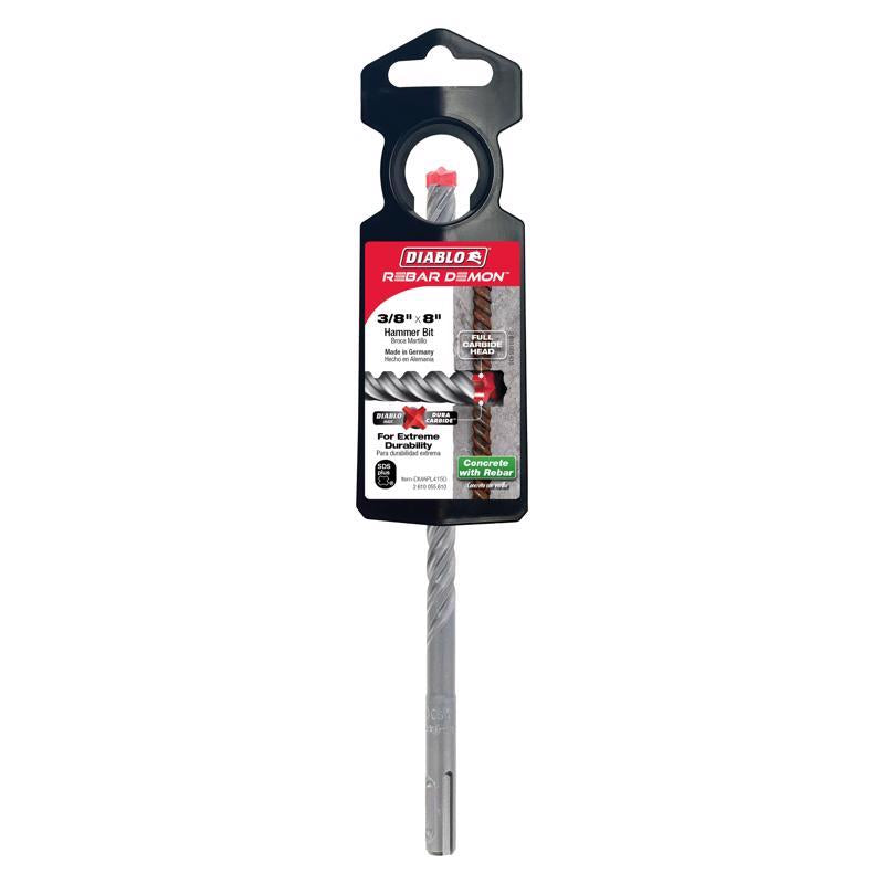 Diablo Rebar Demon 3/8 in. X 8 in. L Carbide Hammer Drill Bit SDS-Plus Shank