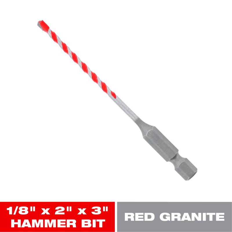 Diablo SPEEDemon 1/8 in. X 3 in. L Carbide Tipped Red Granite Hammer Drill Bit Hex Shank