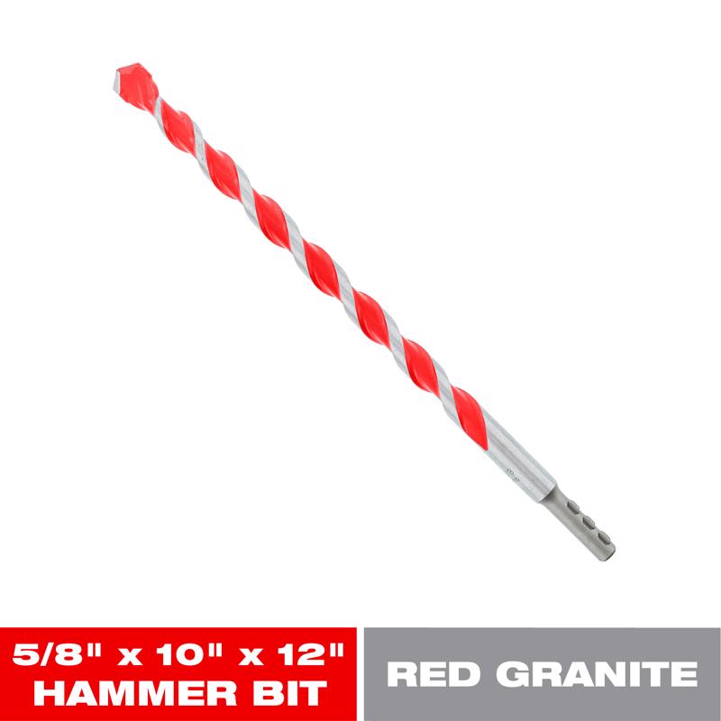 Diablo SPEEDemon 5/8 in. X 12 in. L Carbide Tipped Red Granite Hammer Drill Bit Round Shank