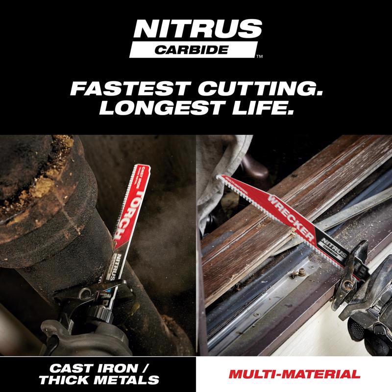 Milwaukee 9 in. Nitrus Carbide Cast Iron Reciprocating Saw Blade 8 TPI
