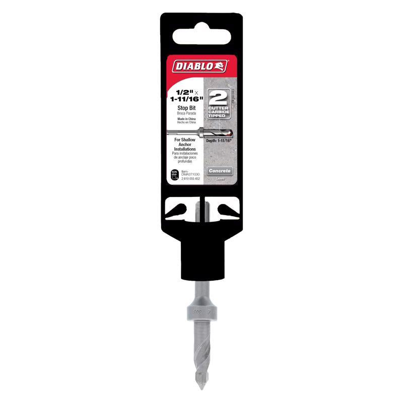 Diablo 1/2 in. Carbide Tipped SDS-Plus Hammer Stop Bit SDS-Plus Shank