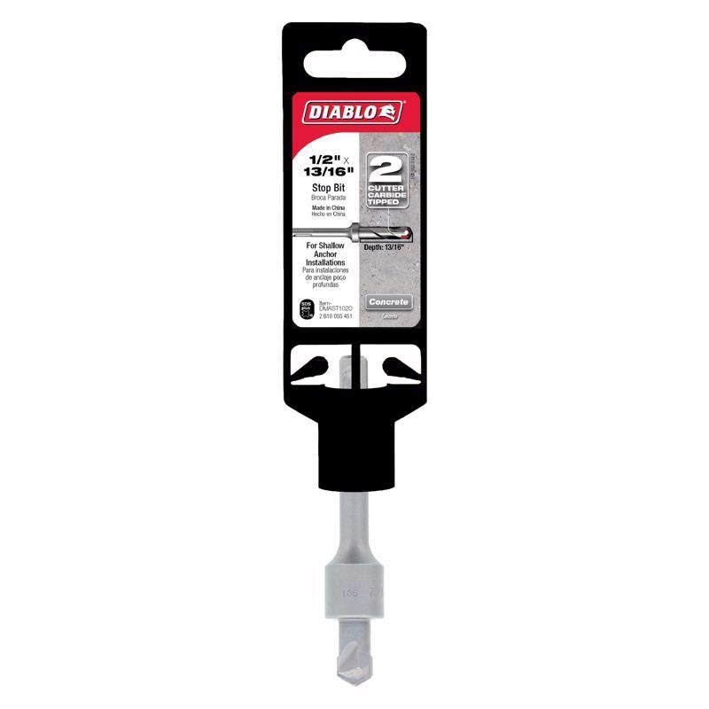 Diablo 1/2 in. Carbide Tipped SDS-Plus Hammer Stop Bit SDS-Plus Shank
