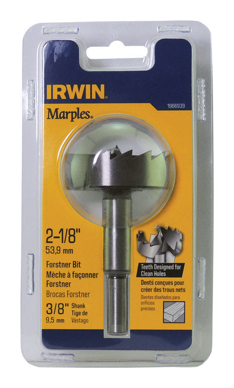 Irwin Marples 2-1/8 in. X 4 in. L Carbon Steel Forstner Drill Bit Round Shank