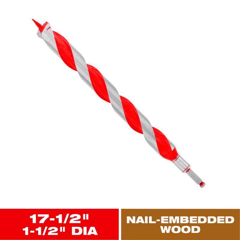 Diablo Dura-Tip 1-1/2 in. D X 17.5 in. L Auger Bit High Speed Steel
