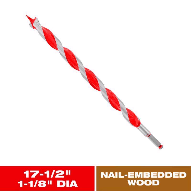 Diablo Dura-Tip 1-1/8 in. D X 17.5 in. L Auger Bit High Speed Steel