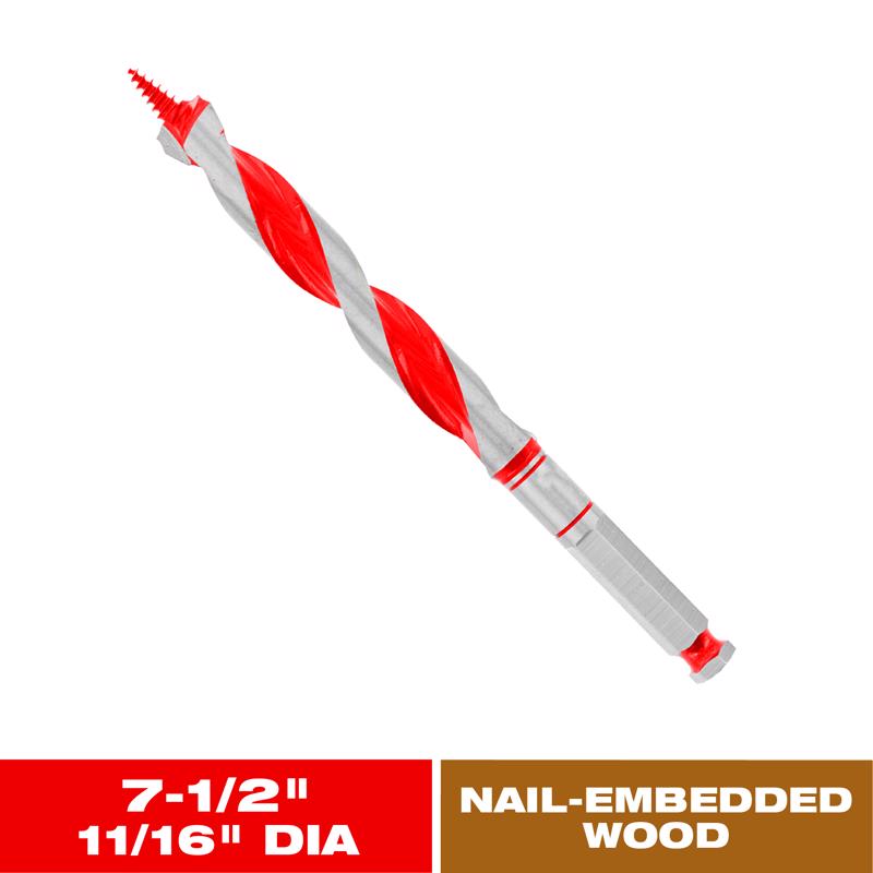 Diablo Dura-Tip 11/16 in. D X 7.5 in. L Auger Bit High Speed Steel