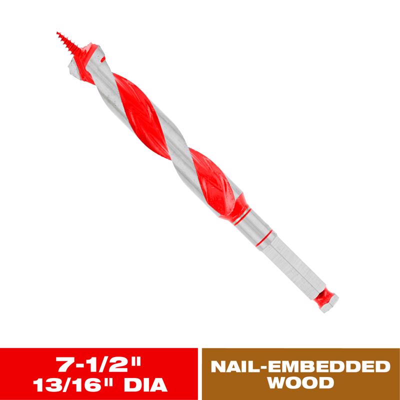 Diablo Dura-Tip 13/16 in. D X 7.5 in. L Auger Bit High Speed Steel