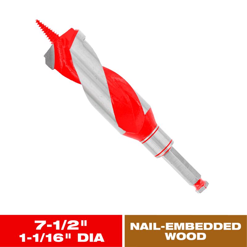 Diablo Dura-Tip 1-1/2 in. D X 7.5 in. L Auger Bit High Speed Steel