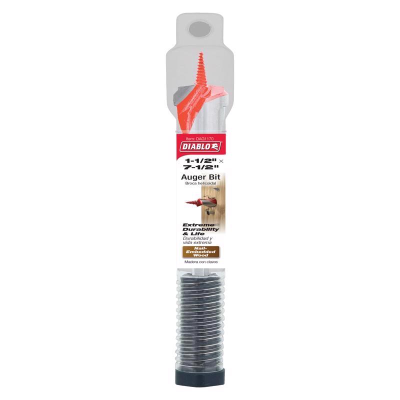 Diablo Dura-Tip 1-1/2 in. D X 7.5 in. L Auger Bit High Speed Steel