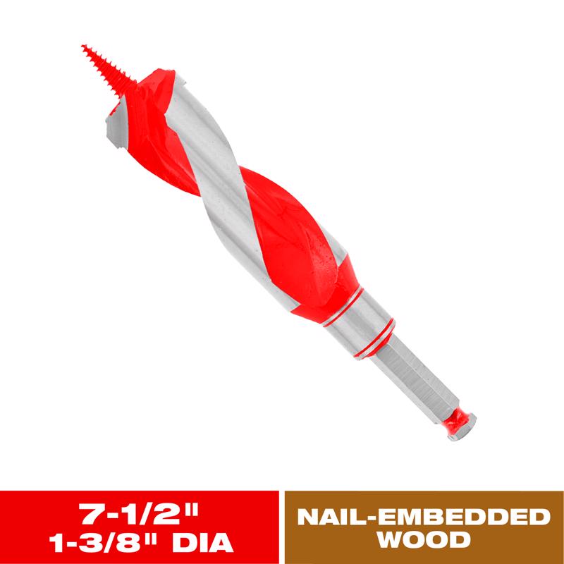 Diablo Dura-Tip 1-3/8 in. D X 7.5 in. L Auger Bit High Speed Steel