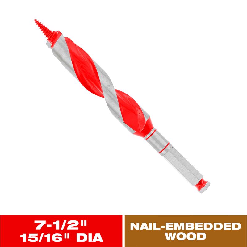 Diablo Dura-Tip 15/16 in. D X 7.5 in. L Auger Bit High Speed Steel