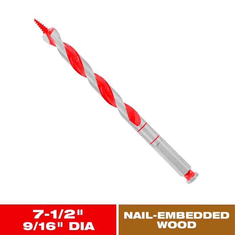 Diablo Dura-Tip 9/16 in. D X 7.5 in. L Auger Bit High Speed Steel