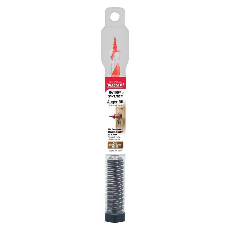 Diablo Dura-Tip 9/16 in. D X 7.5 in. L Auger Bit High Speed Steel