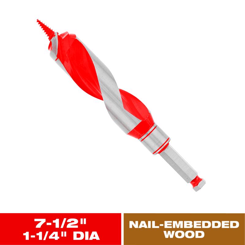 Diablo Dura-Tip 1-1/4 in. D X 7.5 in. L Auger Bit High Speed Steel