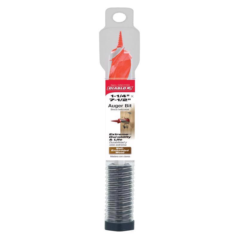 Diablo Dura-Tip 1-1/4 in. D X 7.5 in. L Auger Bit High Speed Steel