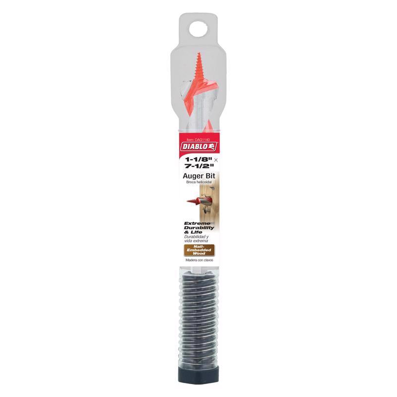 Diablo Dura-Tip 1-1/8 in. D X 7.5 in. L Auger Bit High Speed Steel