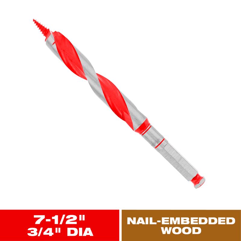 Diablo Dura-Tip 3/4 in. D X 7.5 in. L Auger Bit High Speed Steel
