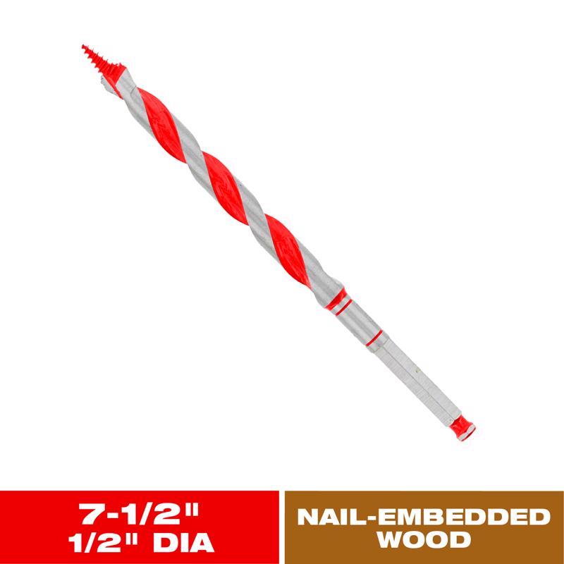 Diablo Dura-Tip 1/2 in. D X 7.5 in. L Auger Bit High Speed Steel