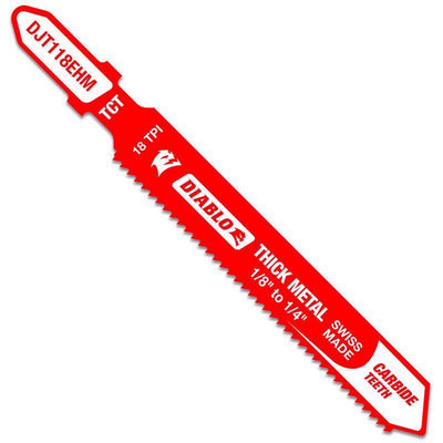 Diablo 3-1/4 in. Carbide T-Shank Medium Metal Jig Saw Blade 18 TPI