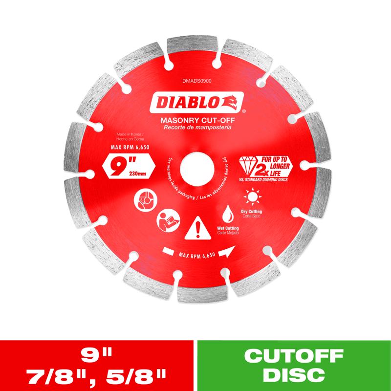 Diablo 9 in. D X 7/8 in. Diamond Segmented Masonry Cut-Off Disc