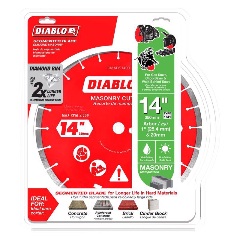 Diablo 14 in. D X 1 in. Diamond Segmented Masonry Cut-Off Disc