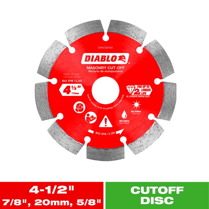 Diablo 4-1/2 in. D X 7/8 in. Diamond Masonry Cut-Off Disc