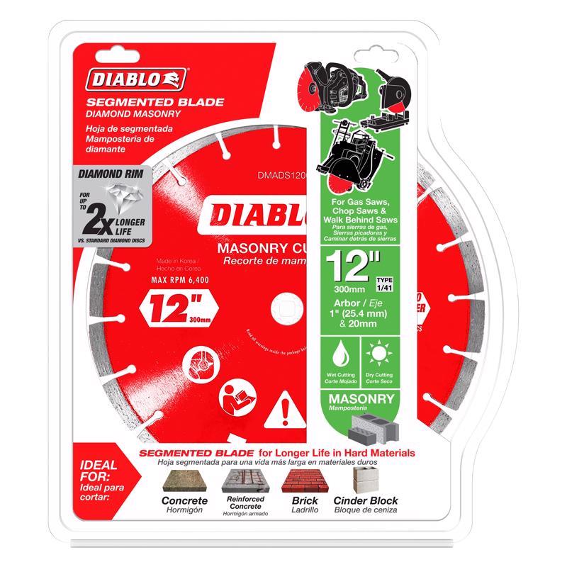 Diablo 12 in. D X 1 in. Diamond Segmented Masonry Cut-Off Disc