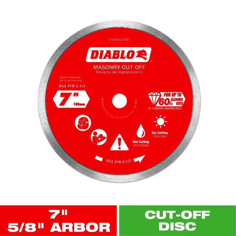 Diablo 7 in. D X 5/8 in. Diamond Masonry Cut-Off Disc