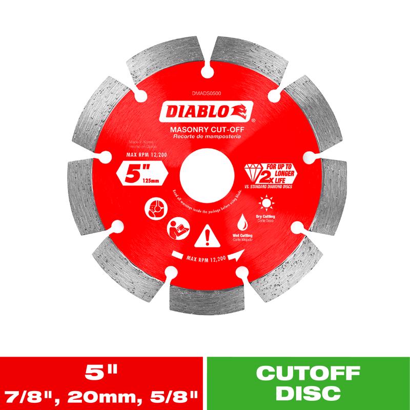 Diablo 5 in. D X 7/8 in. Diamond Masonry Cut-Off Disc