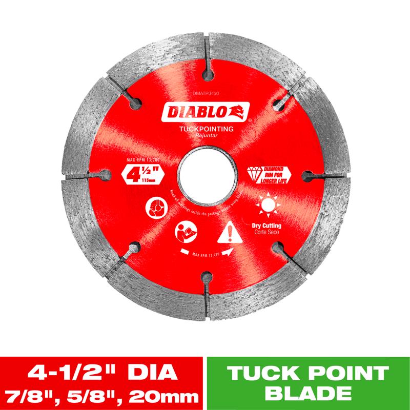 Diablo 4-1/2 in. D X 7/8 in. Diamond Tuck Point Masonry Cut-Off Wheel