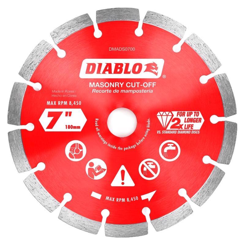 Diablo 7 in. D X 7/8 in. X .094 in. thick Diamond Masonry Cut-Off Disc