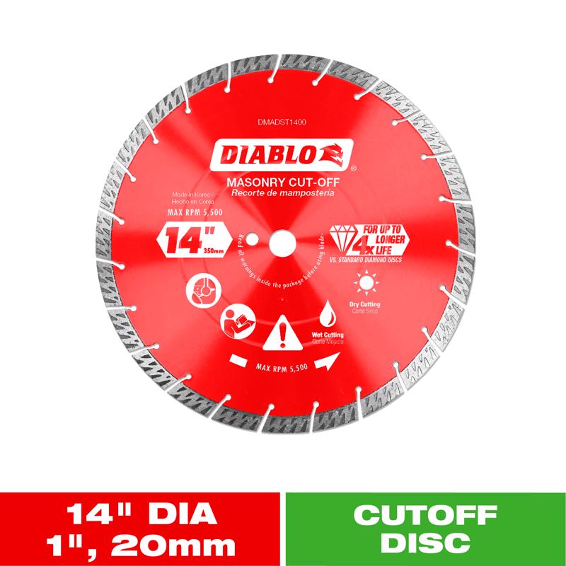 Diablo 14 in. D X 1 in. Diamond Turbo Rim Masonry Cut-Off Disc