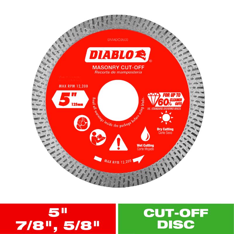Diablo 5 in. D X 7/8 in. Diamond Masonry Cut-Off Disc