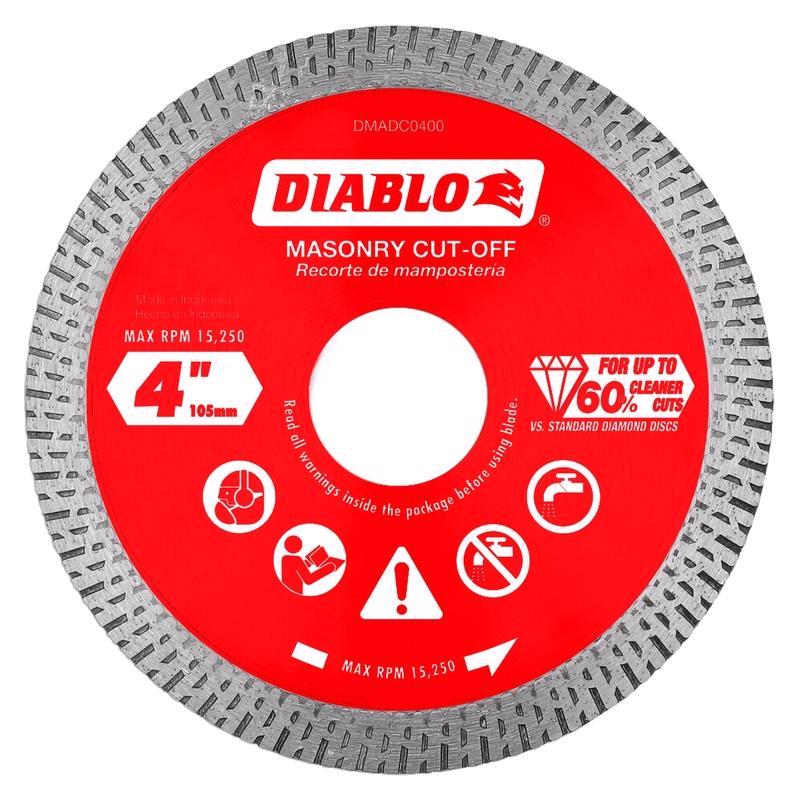 Diablo 4 in. D X 7/8 in. Diamond Masonry Cut-Off Disc