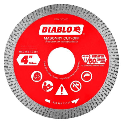 Diablo 4 in. D X 7/8 in. Diamond Masonry Cut-Off Disc