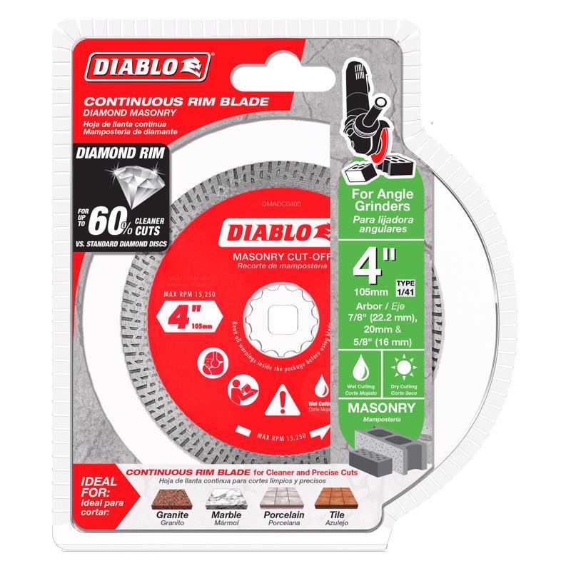Diablo 4 in. D X 7/8 in. Diamond Masonry Cut-Off Disc