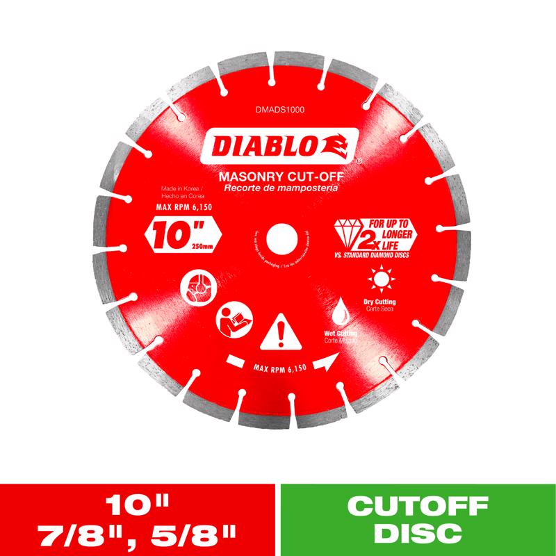 Diablo 10 in. D X 7/8 in. Diamond Segmented Masonry Cut-Off Disc