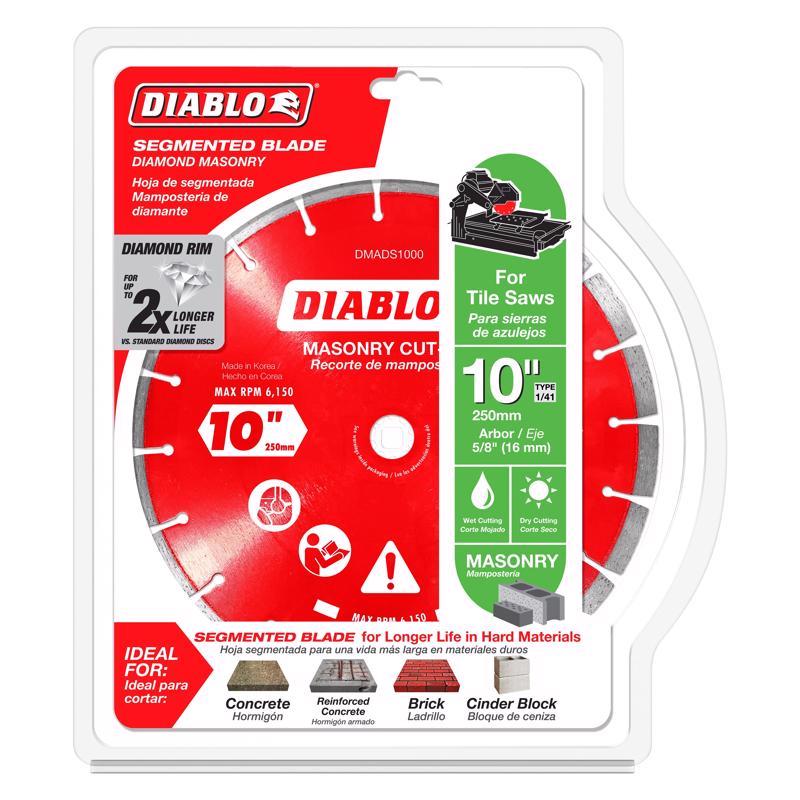 Diablo 10 in. D X 7/8 in. Diamond Segmented Masonry Cut-Off Disc
