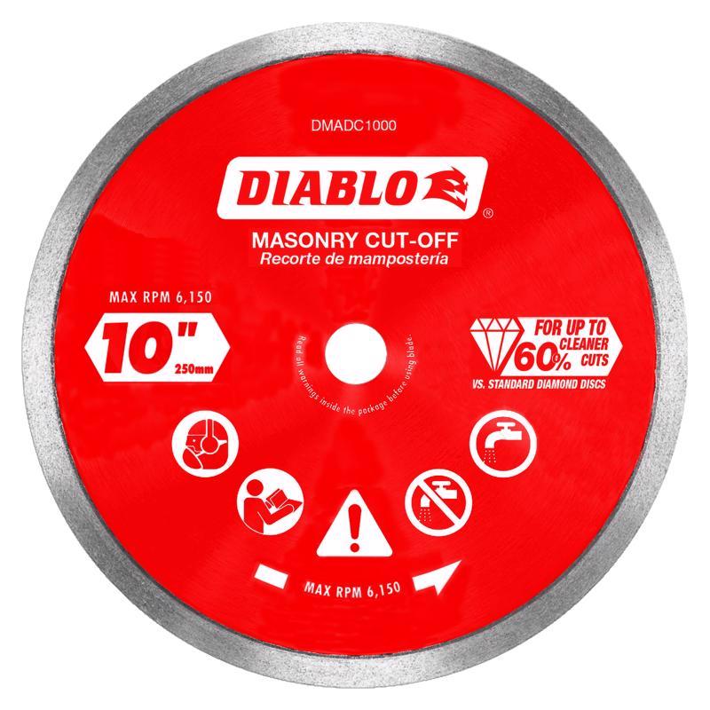 Diablo 10 in. D X 5/8 in. Diamond Continuous Rim Masonry Cut-Off Disc