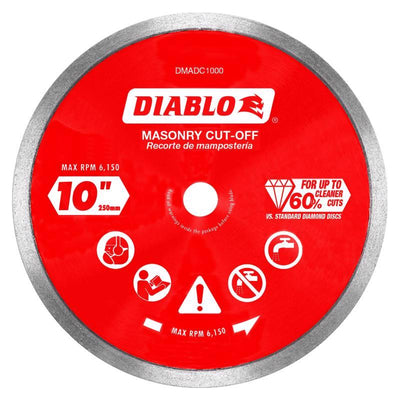 Diablo 10 in. D X 5/8 in. Diamond Continuous Rim Masonry Cut-Off Disc