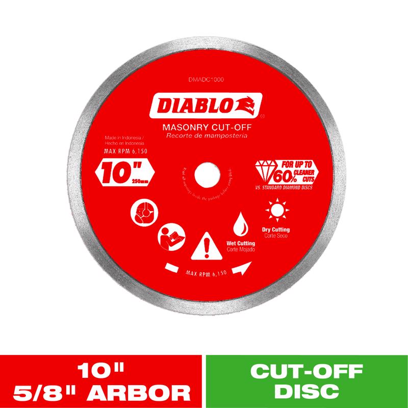 Diablo 10 in. D X 5/8 in. Diamond Continuous Rim Masonry Cut-Off Disc