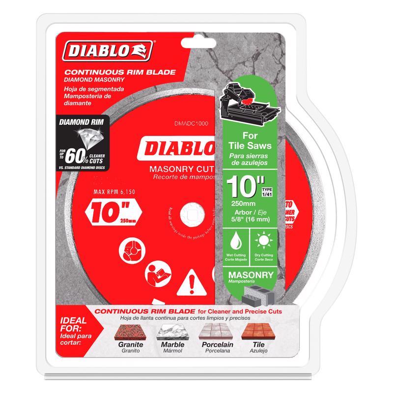 Diablo 10 in. D X 5/8 in. Diamond Continuous Rim Masonry Cut-Off Disc