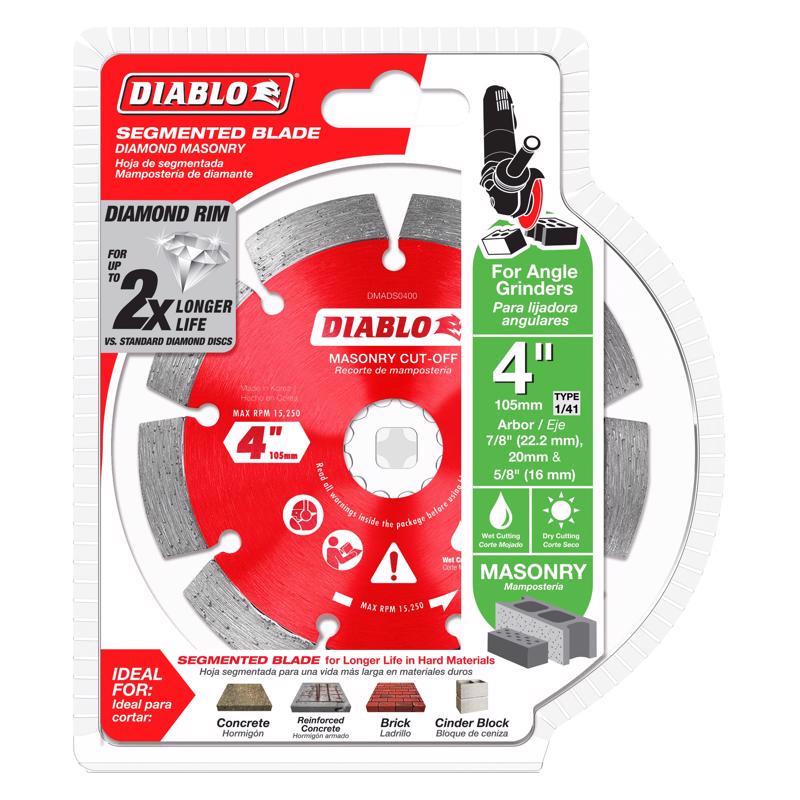 Diablo 4 in. D X 7/8 in. Diamond Masonry Cut-Off Disc