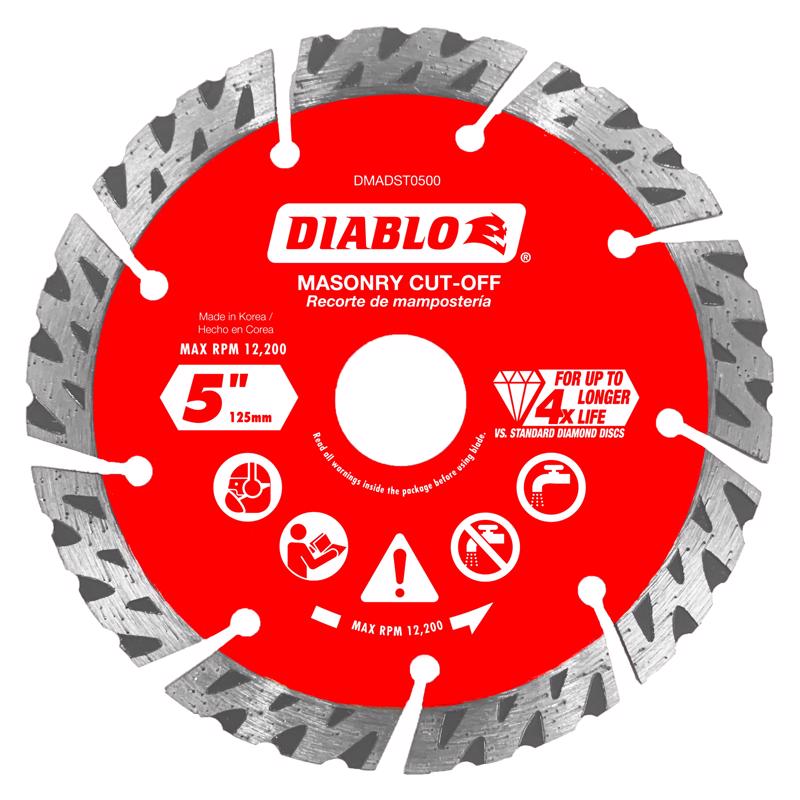 Diablo 5 in. D X 7/8 in. Diamond Segmented Turbo Masonry Cut-Off Disc