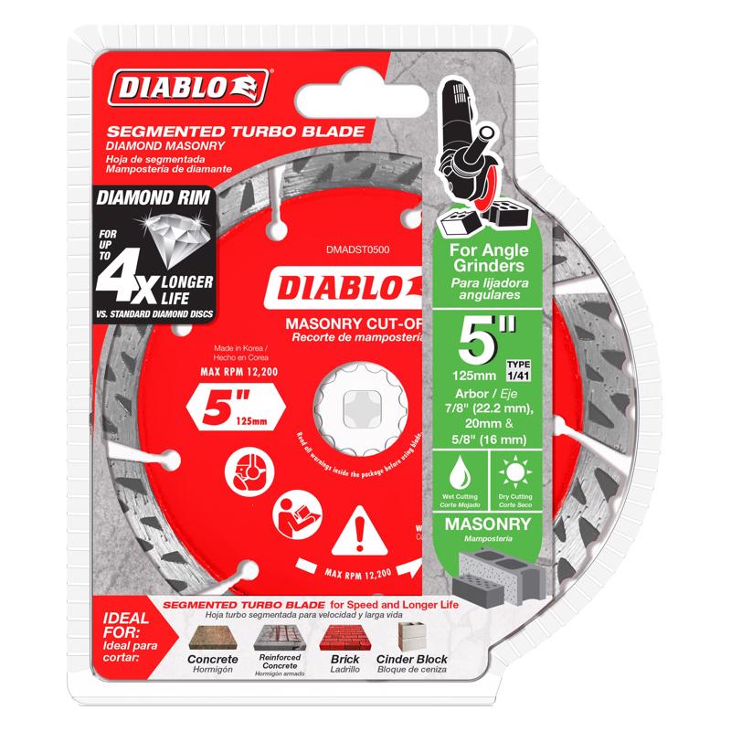 Diablo 5 in. D X 7/8 in. Diamond Segmented Turbo Masonry Cut-Off Disc