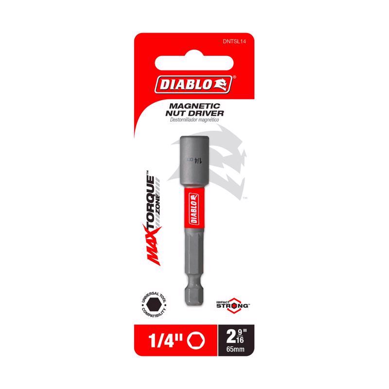 Diablo 1/4 in. X 2-9/16 in. L Black Oxide Magnetic Nut Setter