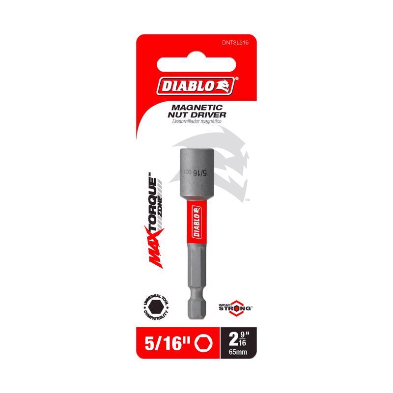 Diablo 5/16 in. X 2-9/16 in. L Black Oxide Magnetic Nut Setter