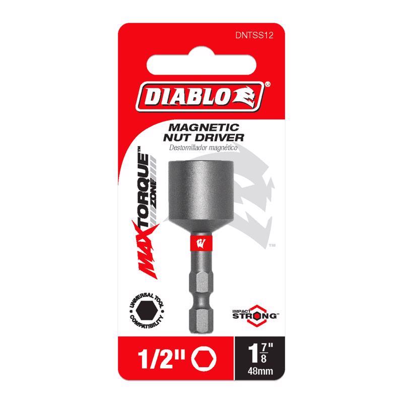 Diablo 1/2 in. X 2-9/16 in. L Black Oxide Magnetic Nut Setter